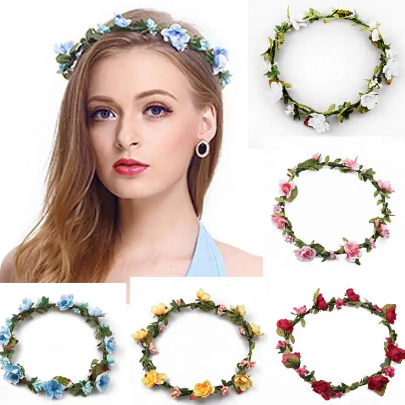 

Bohemian Hair Crowns Flower Headbands Women Artificial Floral Headbands Beach Wedding Garlands LX7780