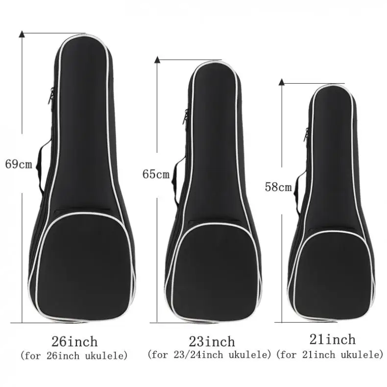 21 / 23 / 26 Inch Ukulele Bag  Portable 5mm Sponge Soft Case Gig Ukulele Mini Guitar Waterproof Backpack