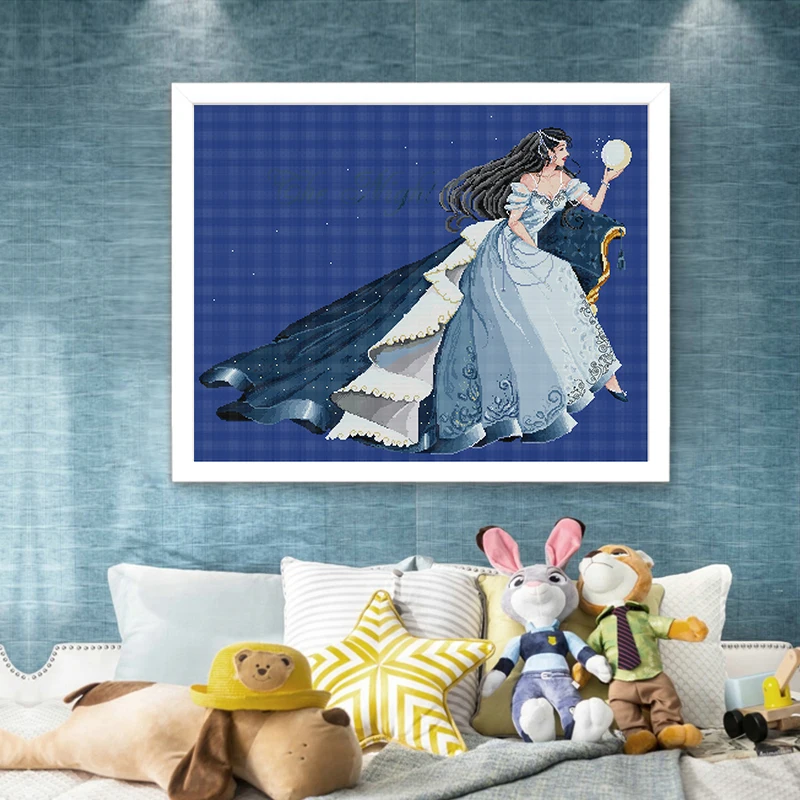 Moon Fairy Story Character Painting Count Cross Stitch Kit 14CT 11CT Printing DMC Cross Stitch DIY Manual Embroidery Needlework