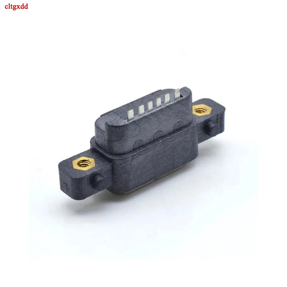 1Pcs USB 3.1 Type-C 6Pin Female SMD DIP Connector With Screw Hole For DIY PCB Design High Current Fast Charging