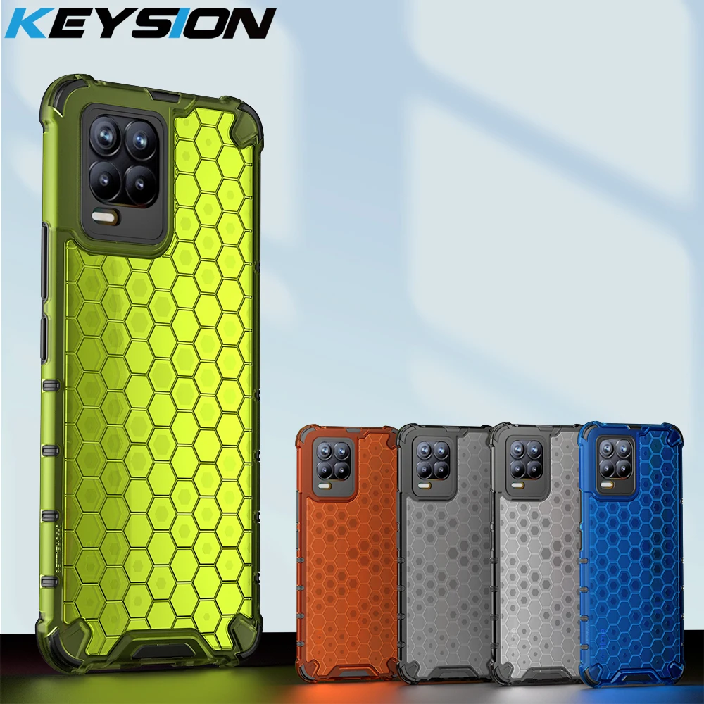 KEYSION Shockproof Case for Realme 8 5G 8 Pro 7 GT Neo Q3 C20 C17 C15 C11 Honeycomb Phone Cover for OPPO A94 A74 A54 A93 A73 A53