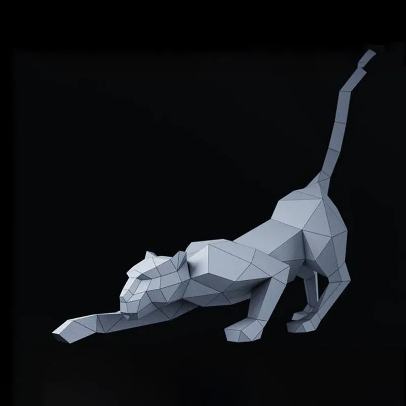 50cm Panther 3D Animal Paper Model Home Art DIY Creative Home Decorations Hand Made Action Figures Paper Craft Gift Adult Toys