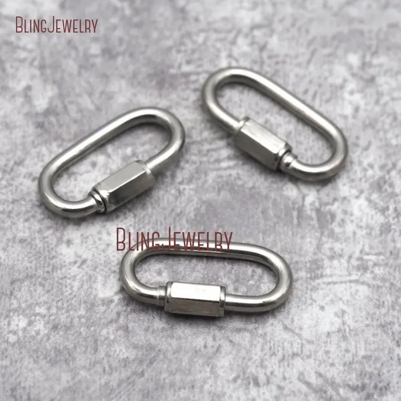 

Stainless Steel Carabiner Lock Clasp Oval Screw Links Findings FC28609