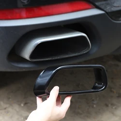 Black Stainless Steel Car Tail Throat Accessories Car Tail Muffler Exhaust Pipe Output Cover For BMW X5 X6 F15 F16 2014-2018
