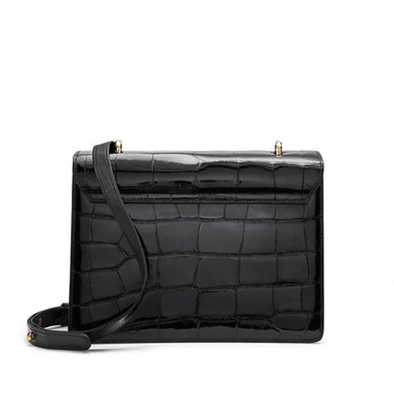 gete new alligator skin women crocodile Bag Fashion single shoulder bag  bright face leather  messenger bag for women bag