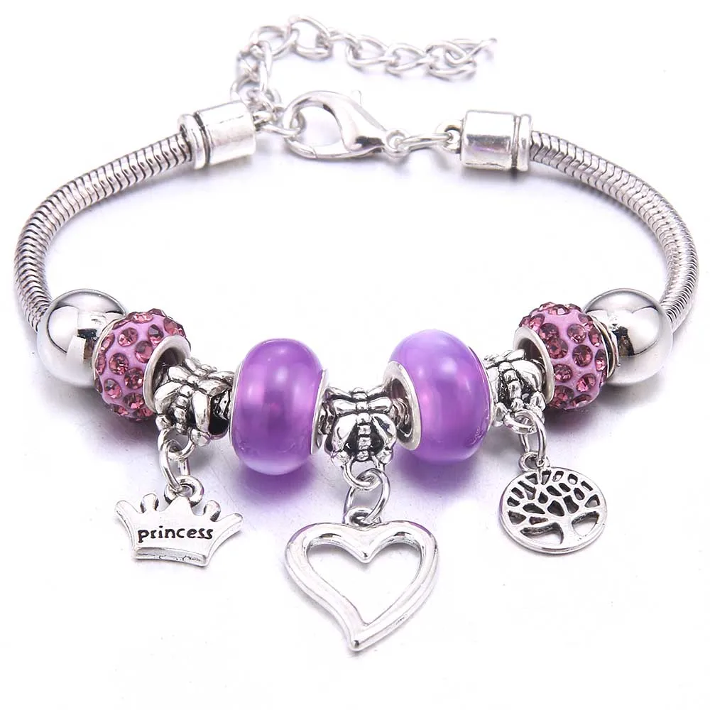 Charm Bracelet & Bangles 6-color Tree of Life crystal glass beads Brand Bracelets For Women Fashion Jewelry Girl Friendship Gift