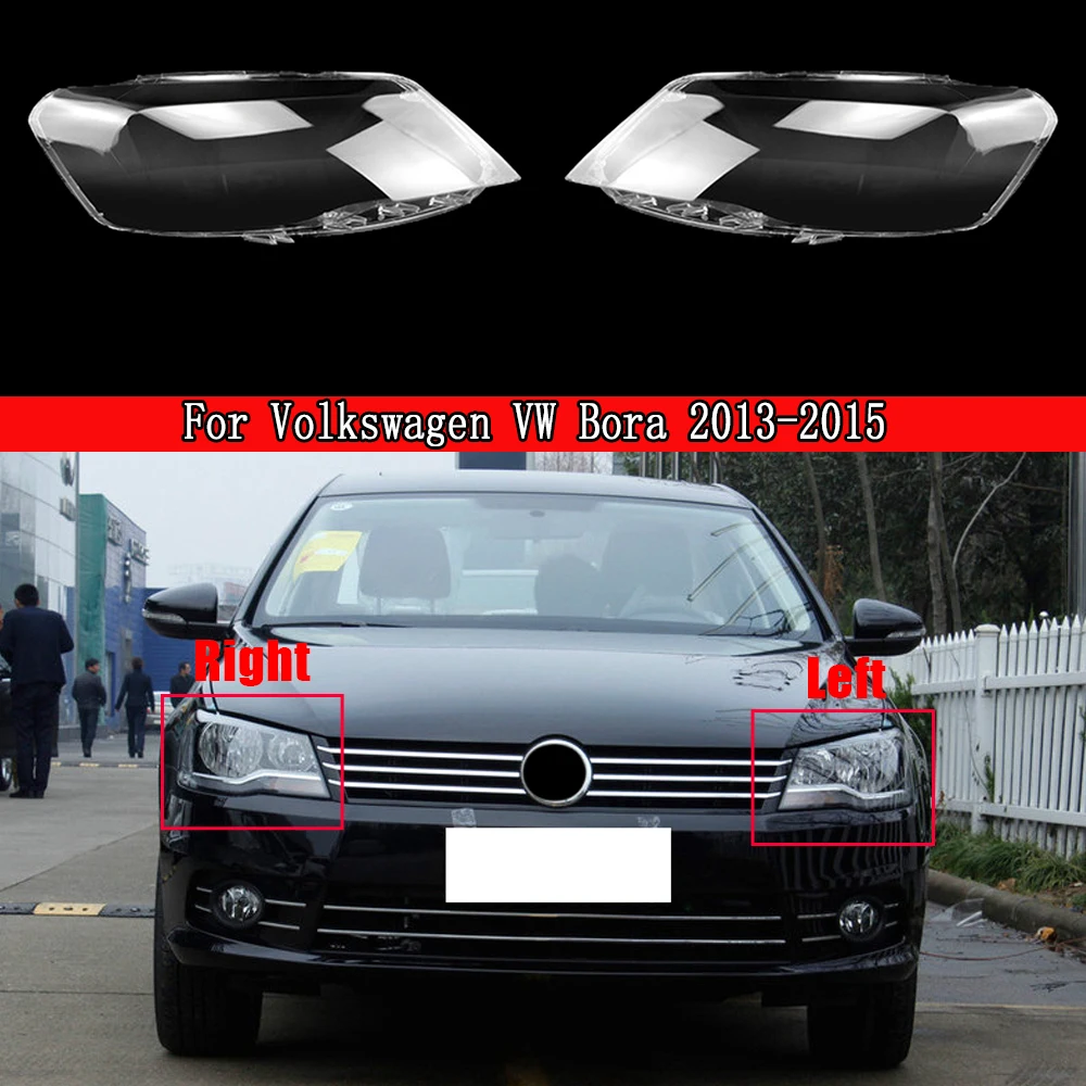 

Car Left & Right Front Headlight Cover Waterproof Clear Headlight Lens Shell Cover Case For Volkswagen VW Bora 2013 2014 2015