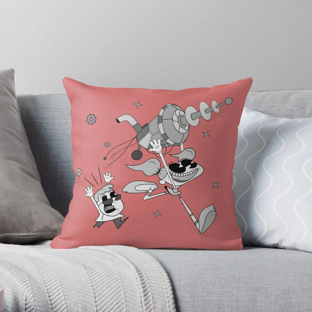 Dexters Laboratory as an vintage cartoon from the 1930s Throw Pillow Cushion Cover Home Sofa Pillow Cover Cushion Cover