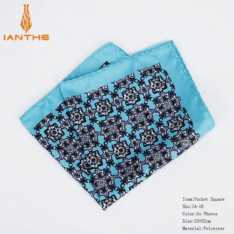 Thời Trang Mới Nam Khăn Tay Bỏ Túi Vuông Phổ Biến 32X32CM Lớn Người Paisley Chấm Ngực Hankies Cho Đám Cưới Nam bộ Quần Áo Hanky