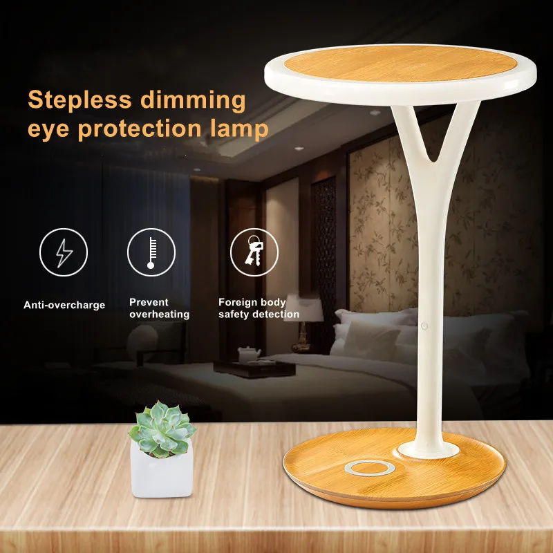 Multi-function Dimmable desk lamp 15W Wireless Chargering table led with USB Charging Port Touch Control Memory Record Function