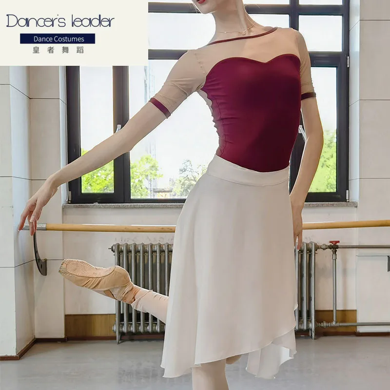 

Ballet Leotard For Women's Practice Clothes Lace V-neck Gymnastics Jumpsuit Adult Ballerina Performance Costume