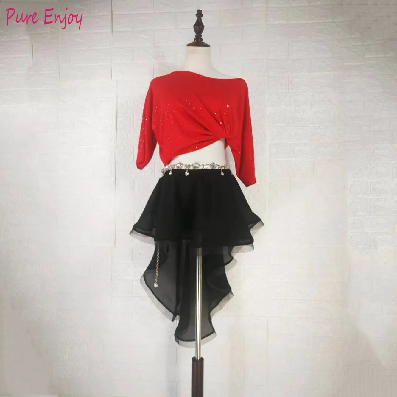 

Костюмы для танца живота женская униформа женщины девушки сексуальный комплект танца живота тренировочная одежда мягкая пряжа красный черный танцевальный костюм