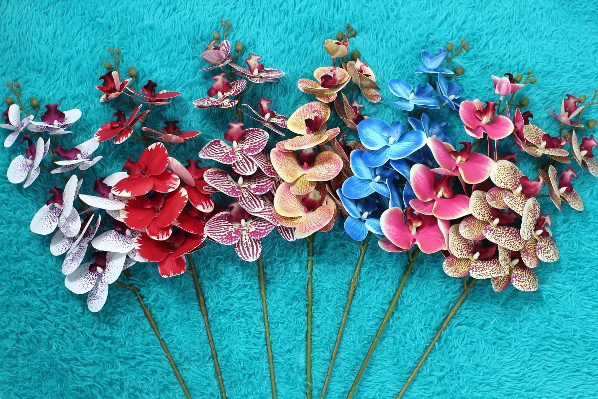 

1 Stem Silk Flower Artificial Moth Orchid Butterfly Orchid for New House Home Wedding Festival Decoration F569