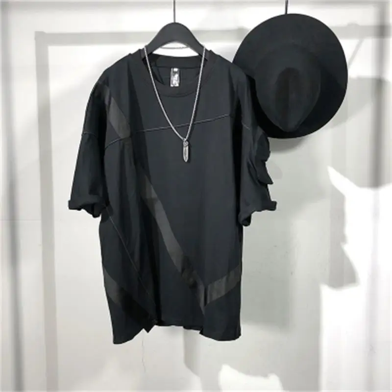 Original summer tide men dark multi-pocket stitching loose work clothes short-sleeved t-shirt Japanese casual street wind jacket