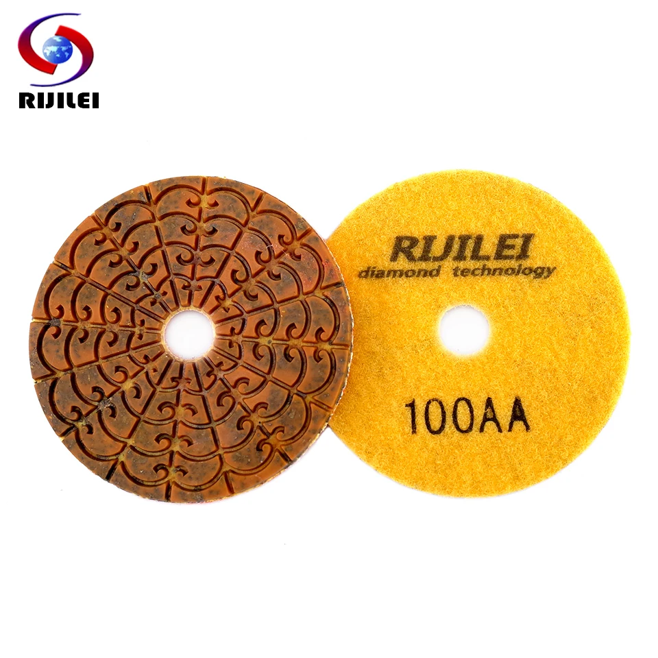 Imagem -02 - Super Diamond Polishing Pads Cobre Metal Bond Almofada Molhada para Pedra de Mármore de Granito Disco de Moagem in Pcs