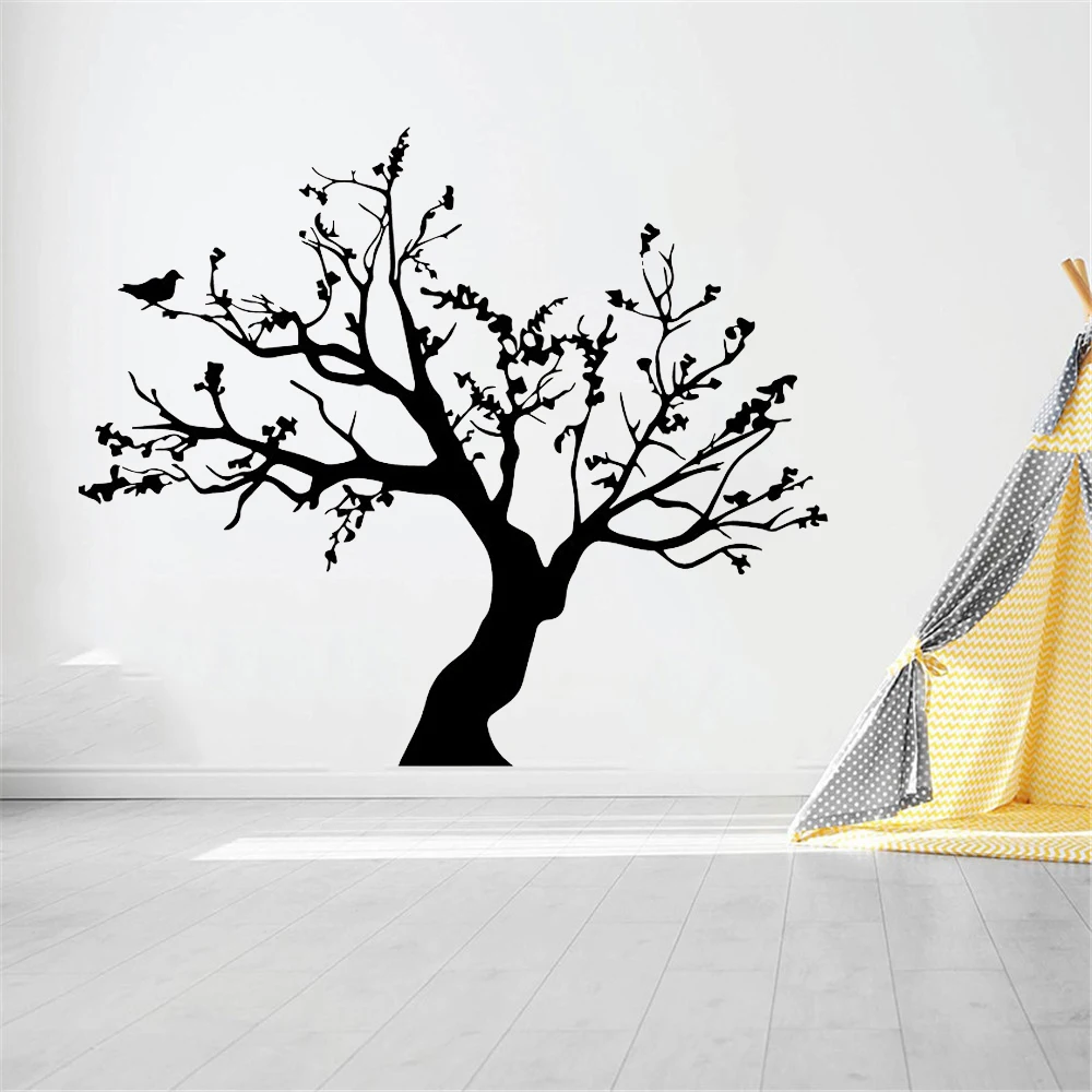 

Настенная Наклейка с узором черного дерева, плакат для украшения дома, самодельные съемные наклейки на стену для детской комнаты