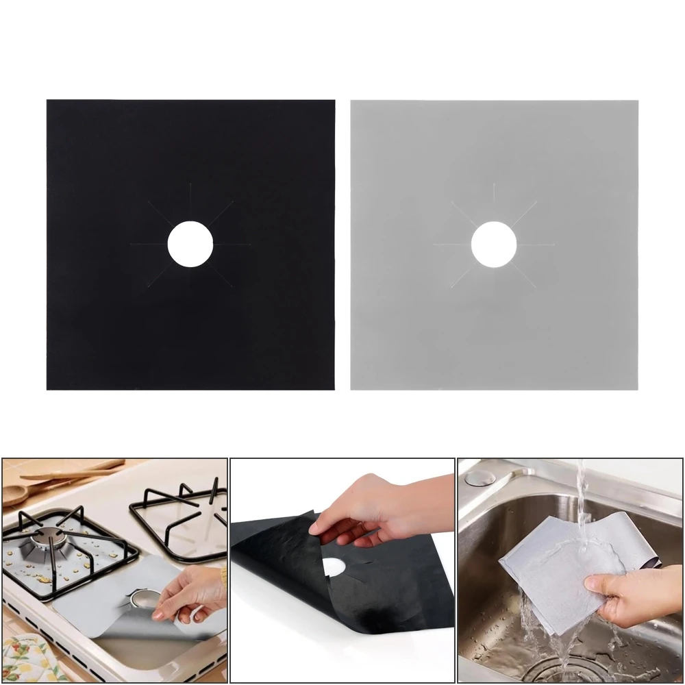 4 Pieces 27 Cm Gas Stove Surface Protection Pad Washable Oil and Dirt Resistant Kitchen Cleaning Accessories