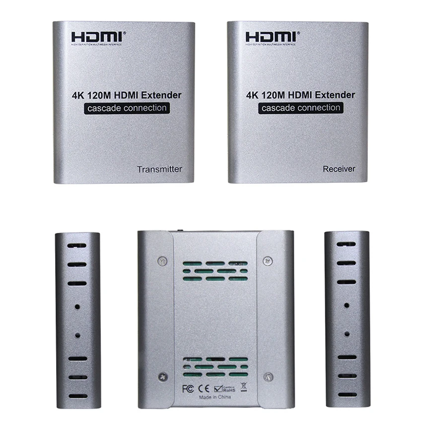 HDMI Extender 4K@30HZ 120M Over RJ45 Ethernet Lan CAT5e Cat6 Cable Cascade Connection Extension PC DVD TO TV