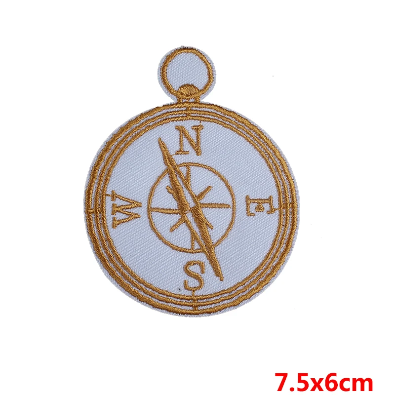 Nicediy One Piece Compass ricamo Patch Anchor Iron On abbigliamento Cartoon boat Patch per vestiti Stripe Applique C