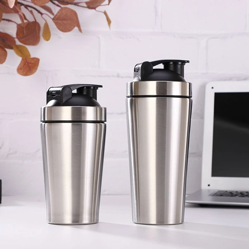 Stainless Steel Shaker Bottle Whey Protein Powder Mixing Bottles Sport Water Drinking Cup Vacuum Mixer Outdoor Drinkware