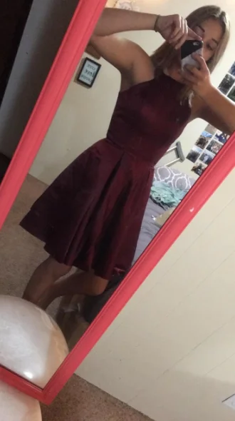 Customized Short Halter Satin Homecoming Dresses with Pockets A-Line Knee Length Graduation Dresses with Bowknot for Teens