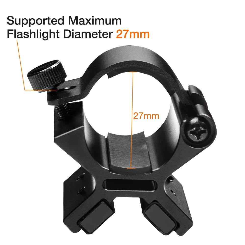 SecurityIng Flashlight Mounting Bracket with Dual Magnets for 24-27mm Dim Range Assembly Tactical Torch