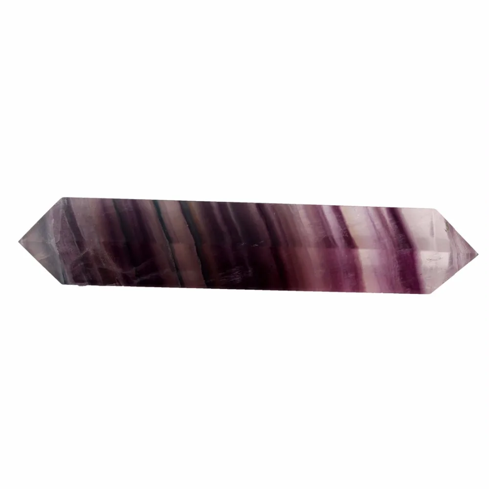 120*22mm Fluorite Natural stone carved double Point Sceptre Feng shui Chakra Healing Crystal Reiki