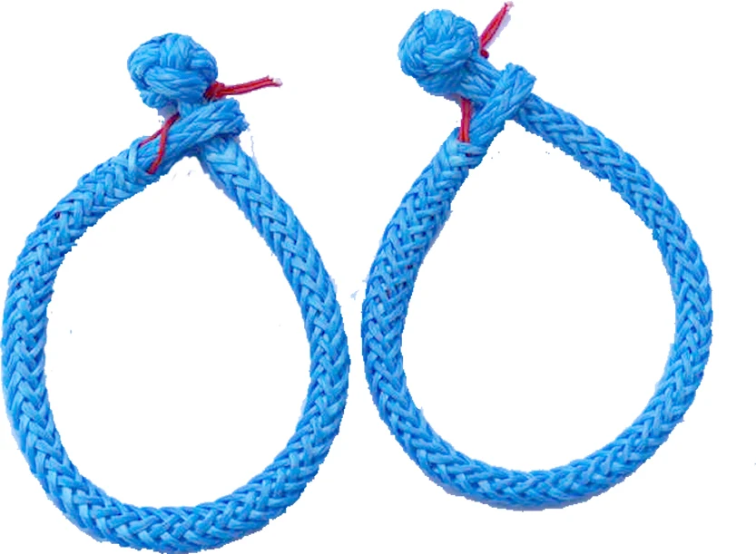 Free Shipping 2Pack Blue 6mm*80mm ATV Soft Shackles,UHMWPE Winch Shackles for Recovery Vehicle