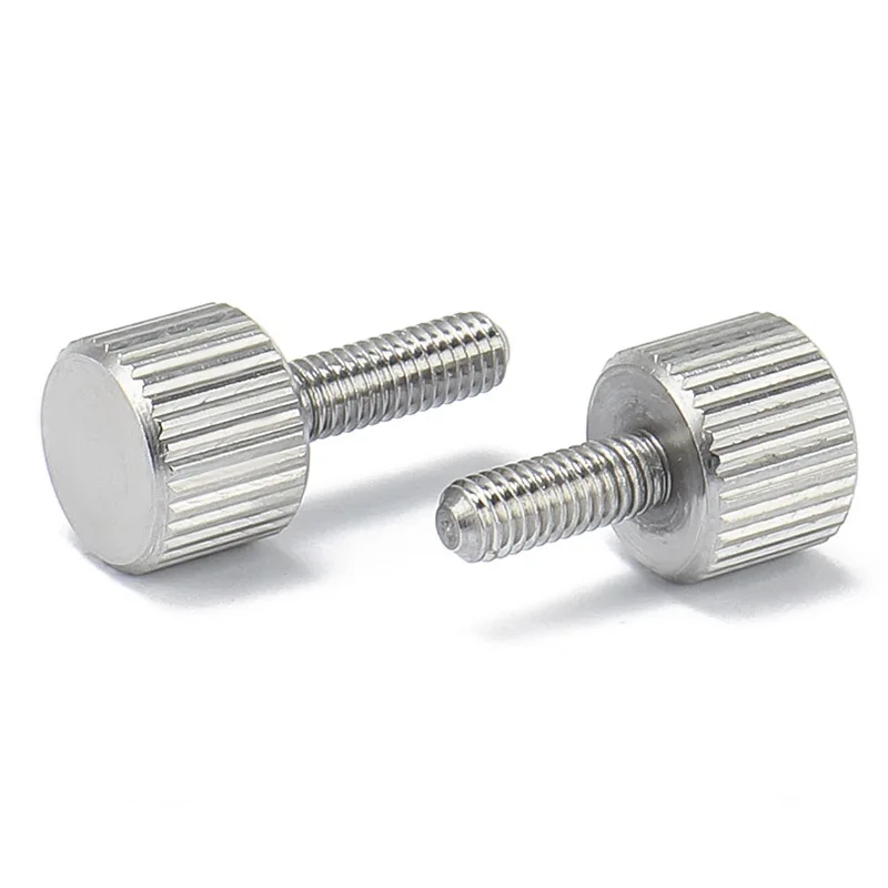 M2 M2.5 M3 M4 M5 M6 M8 304 Stainless Steel Knurl Flat Round Head Hand Tighten Thumb Screw Chassis Thumb Bolt Adjust Toolless