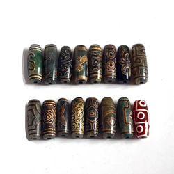 1Pcs/lot Natural Stone Different Patterns Amulet 30mm Chalcedony Agate Dzi Beads Special Color Loosing Beads for Jewelry Making