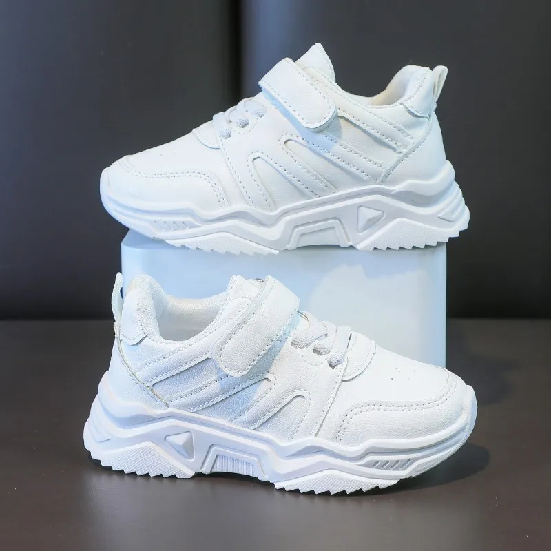 Autumn Kids White Sneakers Leisure Platform Light Soft Fashion Boys Girls Sport Shoes Size 26-37 All-match Children Trainers