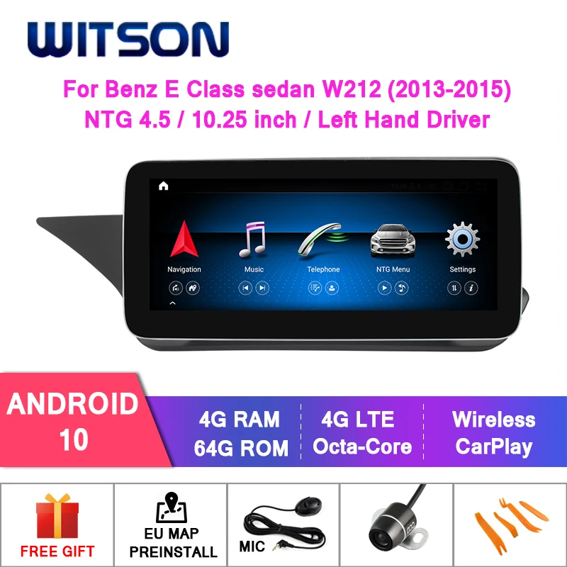 

WITSON Android 8. 1 4 + 64G 4G lte Автомобильный мультимедийный Штатив для внедорожника класса E седан W212 E180 E200 E260 E300 E320 E350 (NTG4.5)