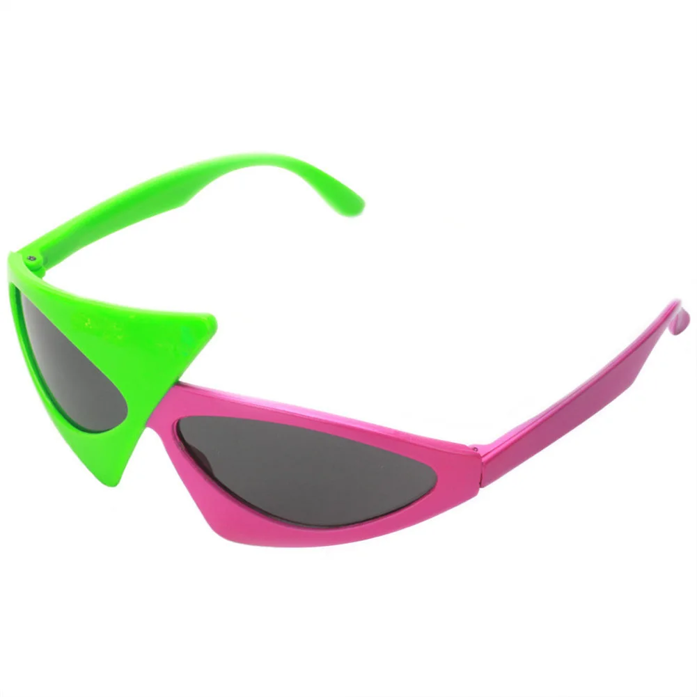 Novelty Green Pink Patchwork Asymmetric Triangular Sunglasses Party Dance Bar Spectacles Roy Purdy Same Style Hip-Hop Glasses