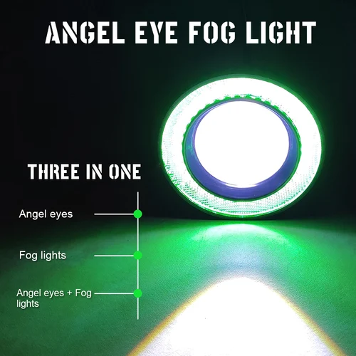 Imagen 2 del producto 2,5 ""3,0"" 3,5 ""64mm 76mm 89mm LED Ojos de Ángel luces antiniebla coche DRL luz de circulación diurna lámparas de señal COB lámpara antiniebla accesorios de coche