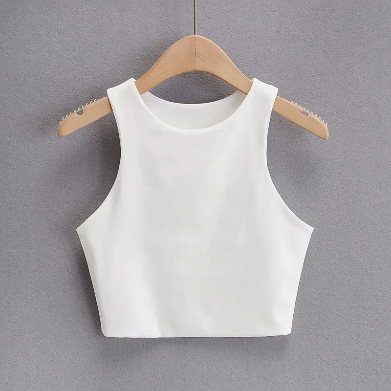 2024 Summer Fashion Women Sexy Slim Tops O-neck Sleeveless Double Nylon Ladies Good Quality Tank Tops 6 Colors