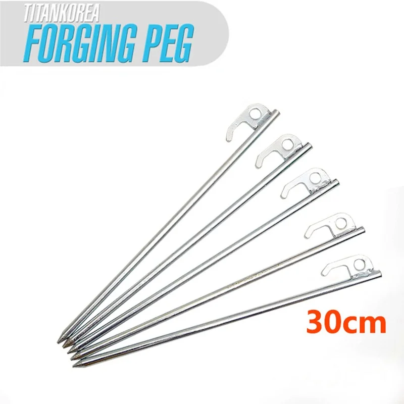 6 Pieces of Outdoor Tent Nails Bold and Long Camping Canopy Windproof Drawstring Camp Nails Steel Nails 30cm Winter Fishing