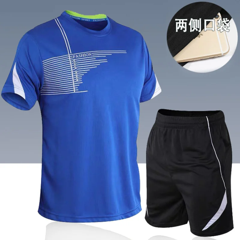 2020 Quick Dry Sport Past Kostuums Heren Running Set Gym Fitness Kleding Zomer Mannen Voetbal Set Uniformen Sportkleding