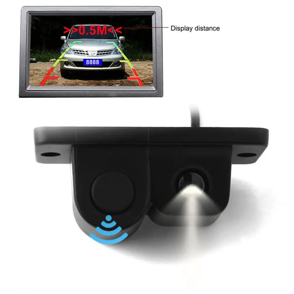 2in1 LCD  Car SUV Reversing Parking Radar & Rear View Backup 120° Wide Angle Camera Kit Auto Rear View Camera New