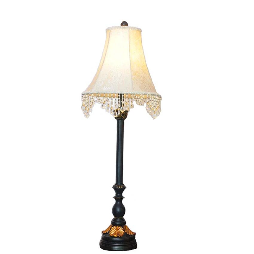 European court fabric crystal table lamps bedroom bedside study luxury living room bedroom hotel LED decorative table lights
