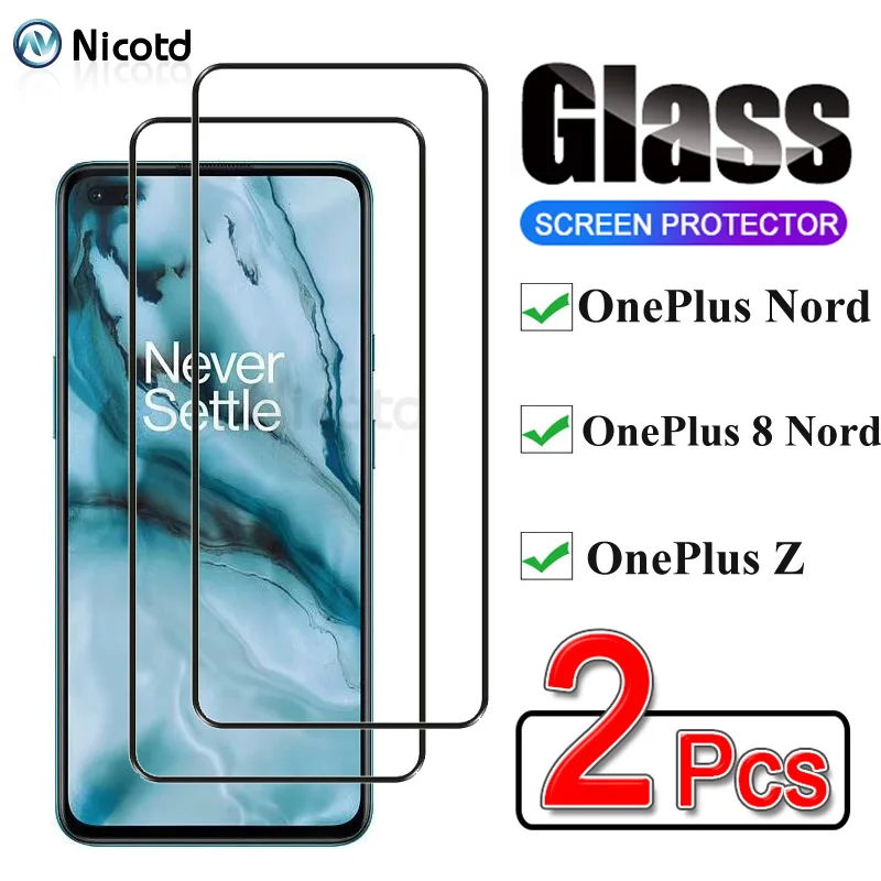 2 Pieces Protective Tempered Glass On The For OnePlus Nord 8Nord 5G NicoTD Full Cover Glass Screen Protector Film For OnePlus Z