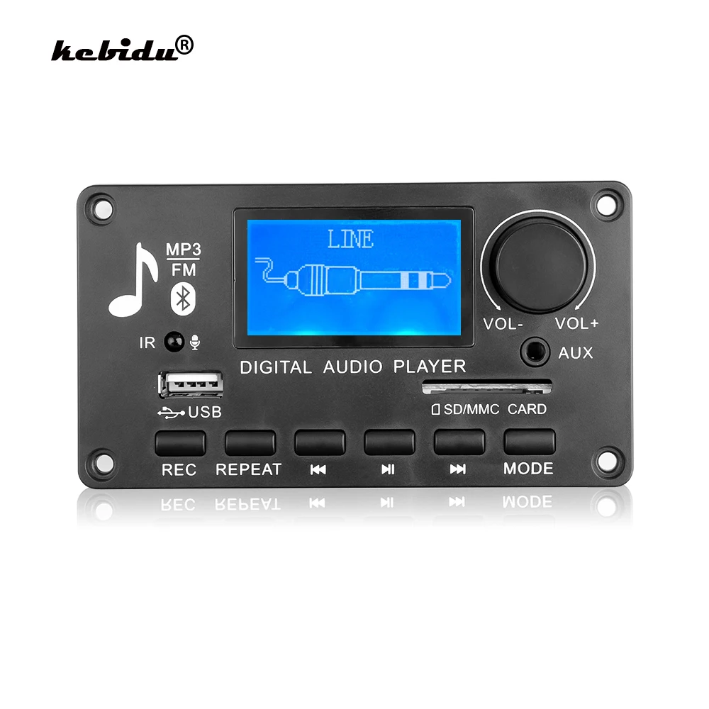 Kebidu Call Recording Mp3 Player 12V Bluetooth 5.0 WMA ถอดรหัสคณะกรรมการรถเสียง USB TF USB วิทยุ FM โมดูลด้วยรีโมทคอนโทรล