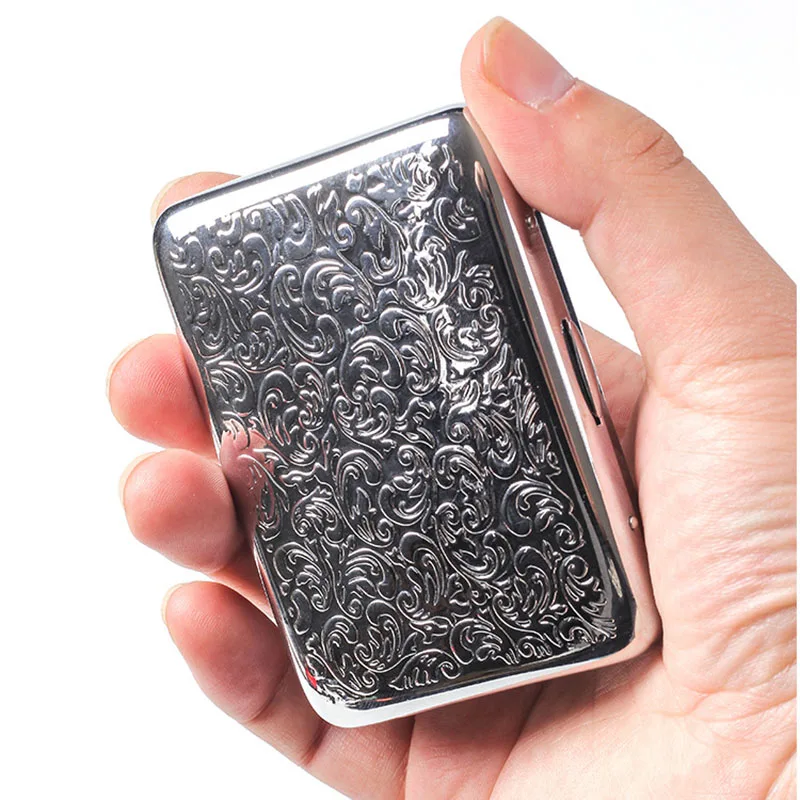 Vintage Metal Cigarette Case Container Cigarettes Tobacco Holder Pocket Box Storage