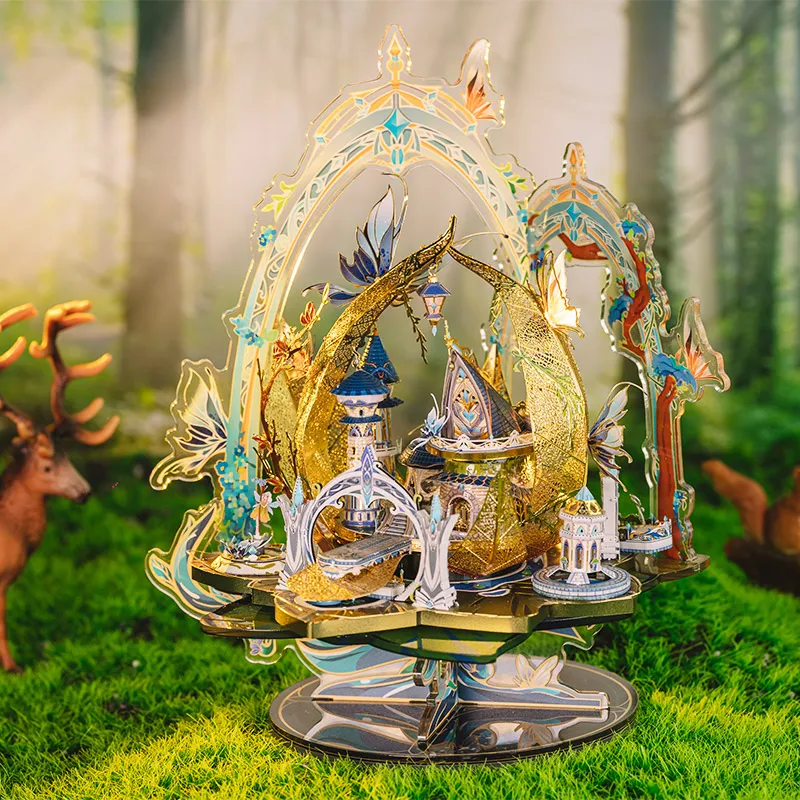 

Art Model MU 3D Metal Puzzle Elf 's Castle building Model kits DIY 3D Laser Cut Assemble Jigsaw Toys GIFT For children