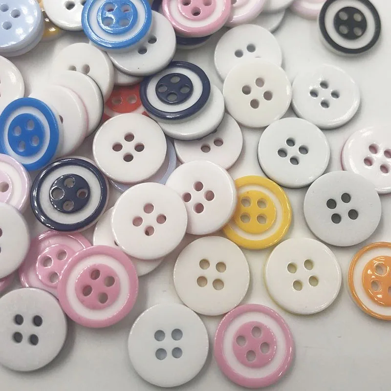 50/100Pcs 13mm 4 Holes Round Mixed Resin Buttons Decorative Sewing Buttons Flatback Scrapbooking Crafts Sewing Accessories PT94