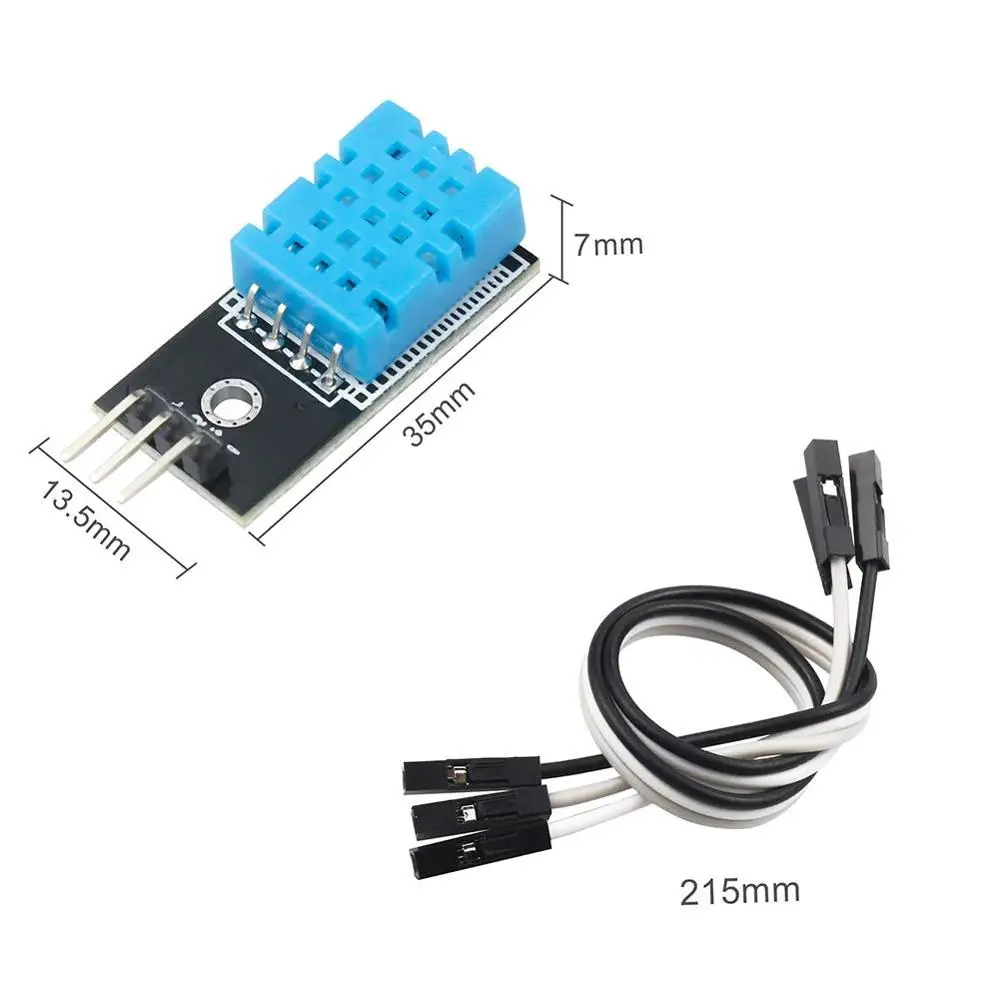 5pcs DHT11 Temperature Humidity Sensor Module Digital Single Bus 3.3V-5V with Jumper Wires for Arduino Raspberry Pi