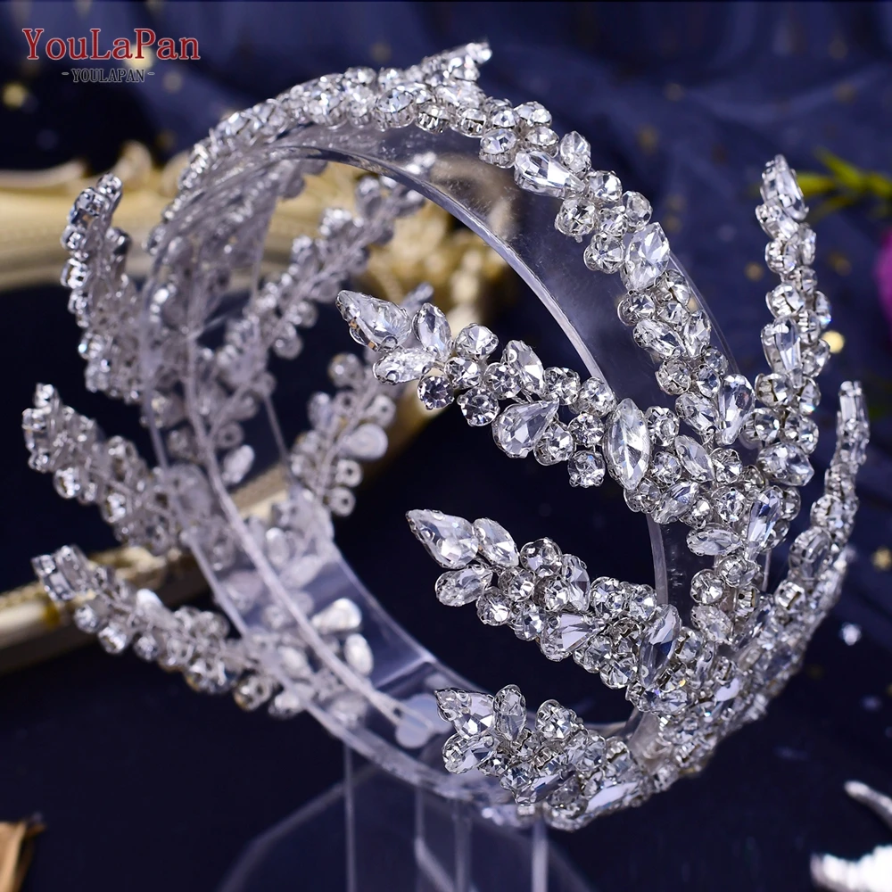 TOPQUEEN Bridal Headband Handmade Rhinestone Wedding Headpiece Hair Accessories Woman Headwear Bridal Tiara for Party  HP425