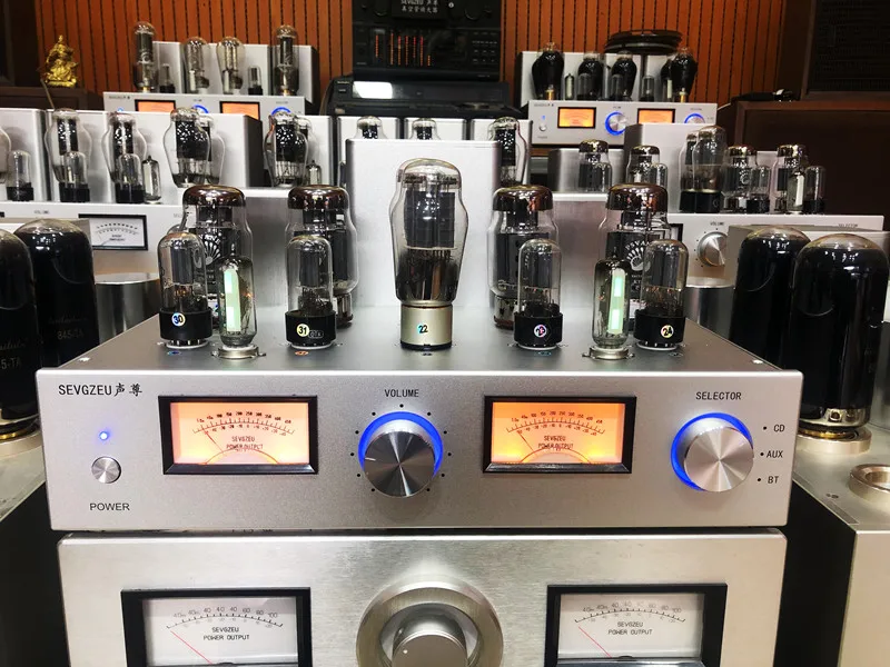 

25W*2 SVEGZEU KT88 fever silver wire double tube rectifier high power single-ended class A tube amplifier KT88*4 6H8C*2 6H8*2