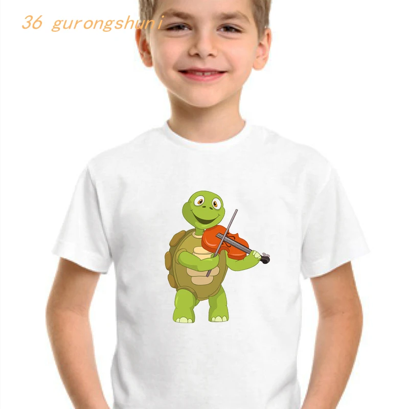 funny cartoon t shirt for girls tshirt girl t-shirts kids clothes children boys-clothing animal snake turtle graphic t shirts