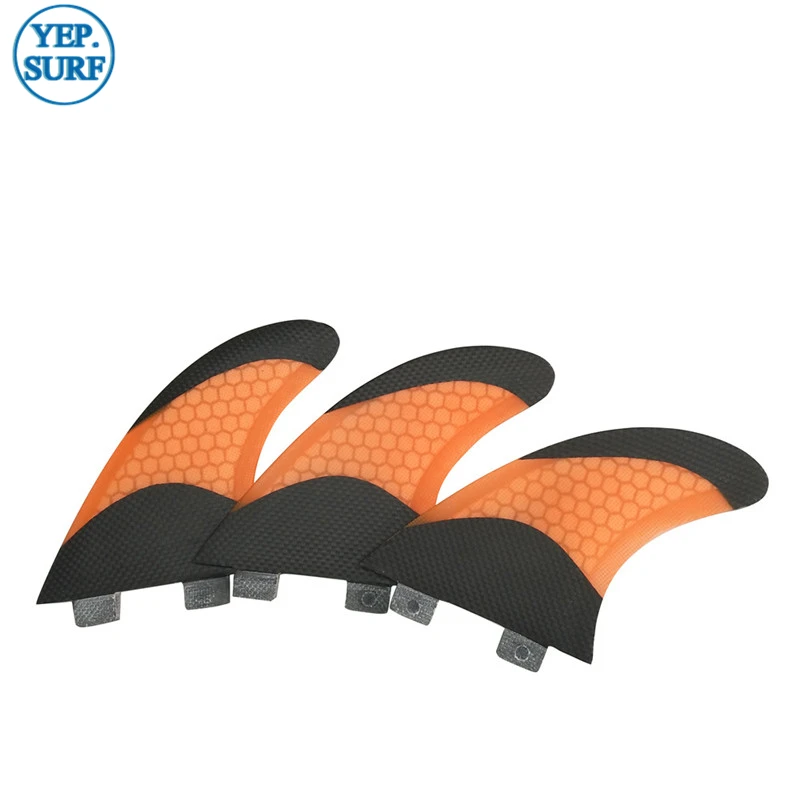 Surf Double Tabs in Orange Color, Surfboard, Fiberglass Fins, Honeycomb, Fins Fins in Surfing