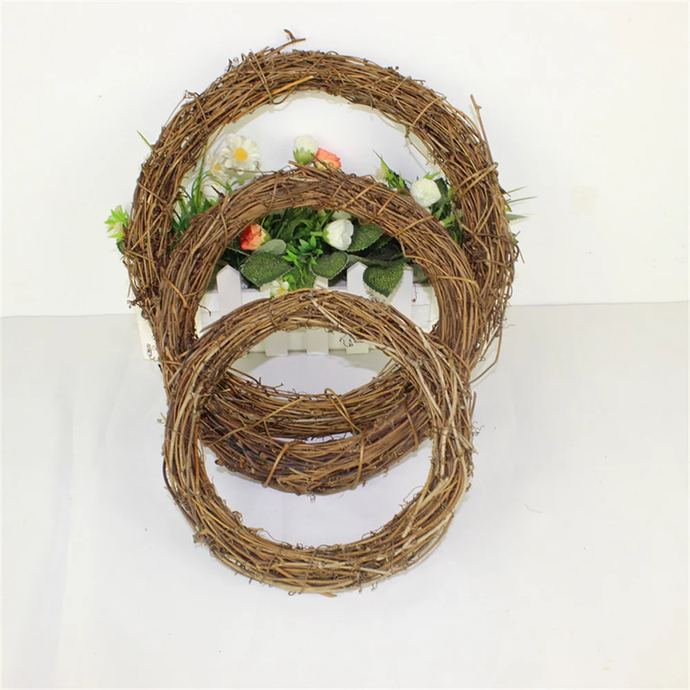 Rattan Wreath Wreaths Hanging Wreath Ring Hoop Crafts Handmade Christmas Wedding Wreaths For DIY Enthusiasts Holiday Wedding